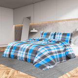 Ensemble de couvercle de couette Vidaxl 135x200 cm Coton bleu et gris