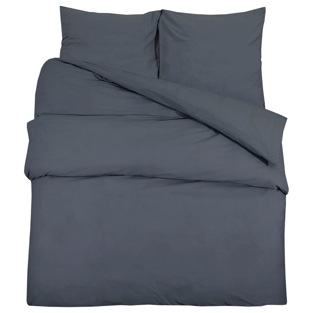 Vidaxl dekbedovertrekset 155x220 cm katoen antracietkleurig