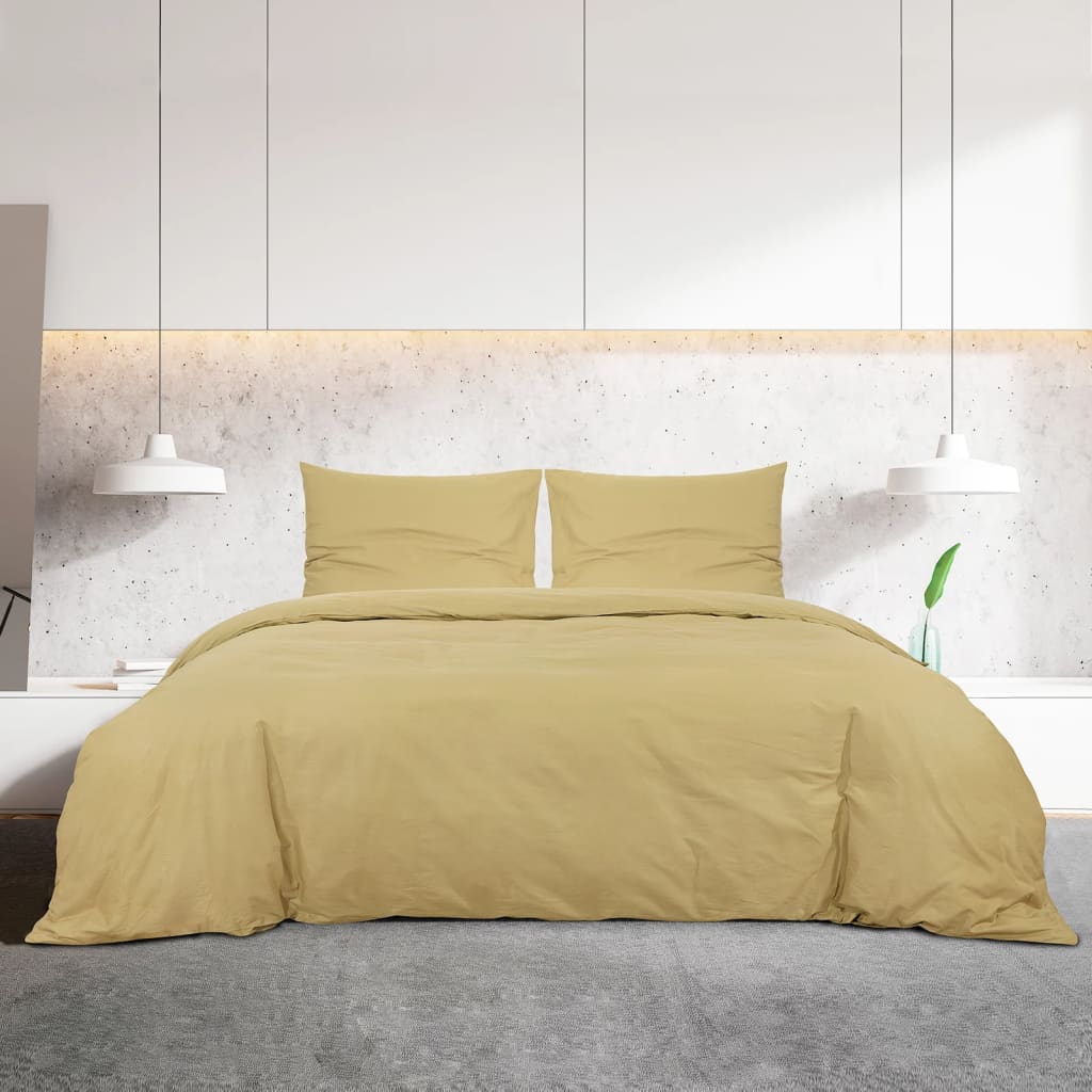 Sada přesun Vidaxl Duvet Set 220x240 cm bavlna taupe