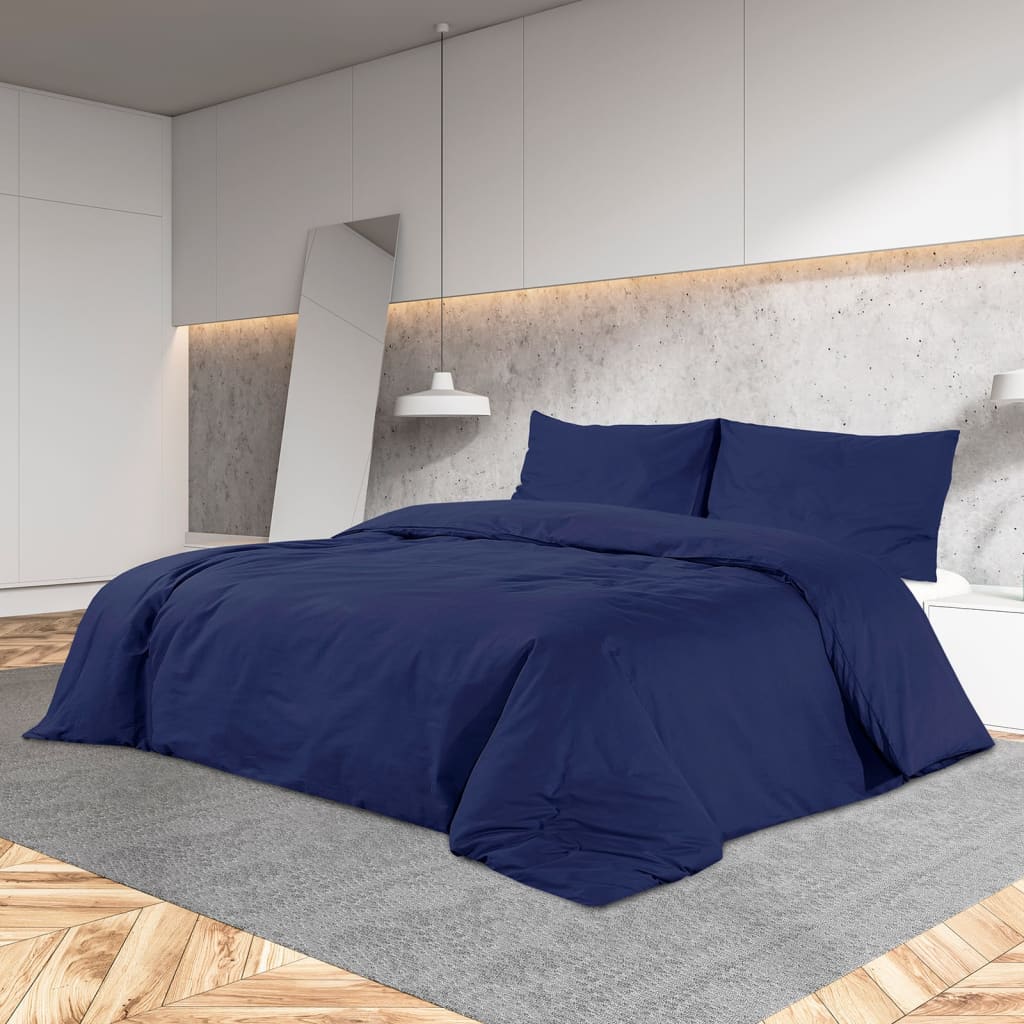 Vidaxl dekbedovertrekset 260x240 cm katoen marineblauw