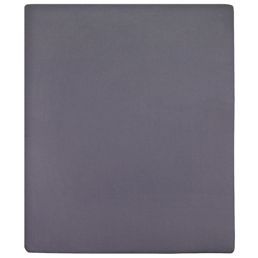 Vidaxl hoeslakens 2 st jersey 140x200 cm katoen antracietkleurig