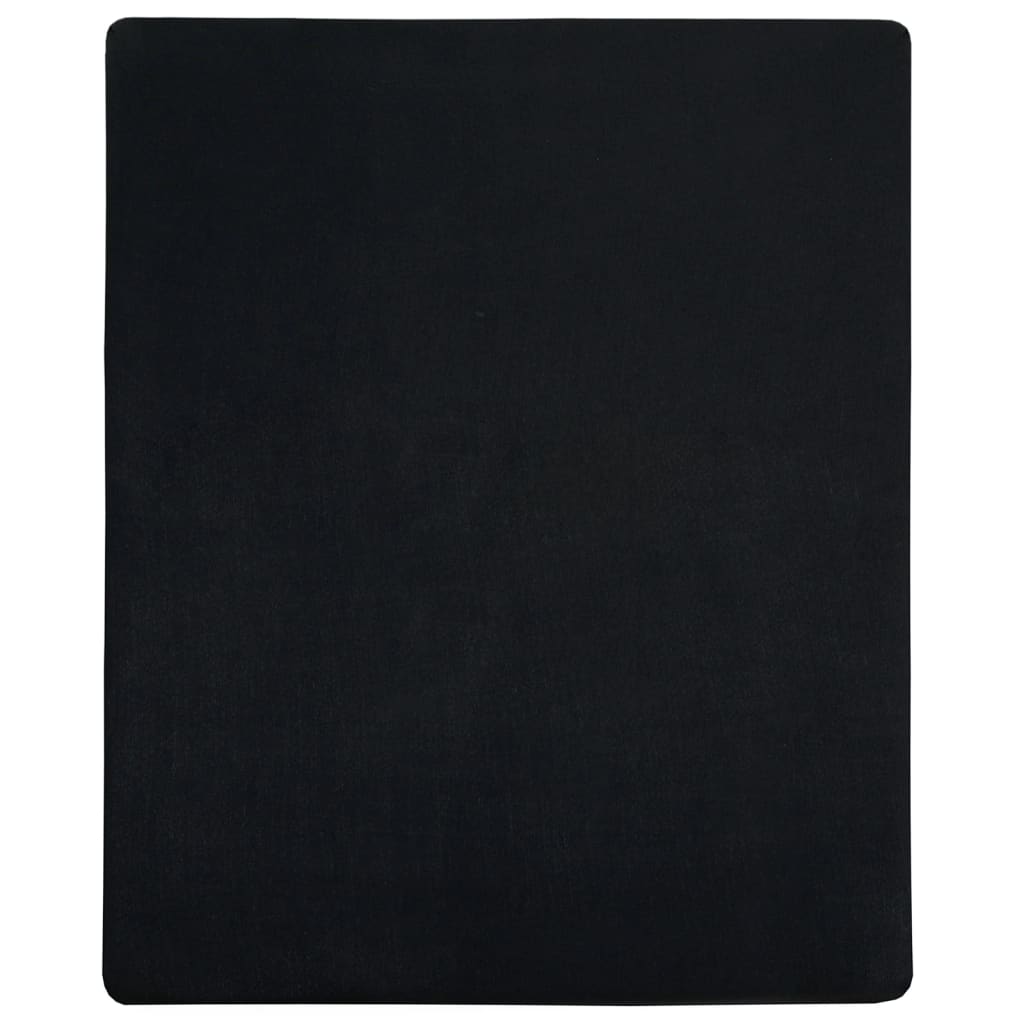 Jersey de hojas ajustadas de Vidaxl 90x200 cm de algodón negro