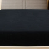 Jersey de hojas ajustadas de Vidaxl 90x200 cm de algodón negro