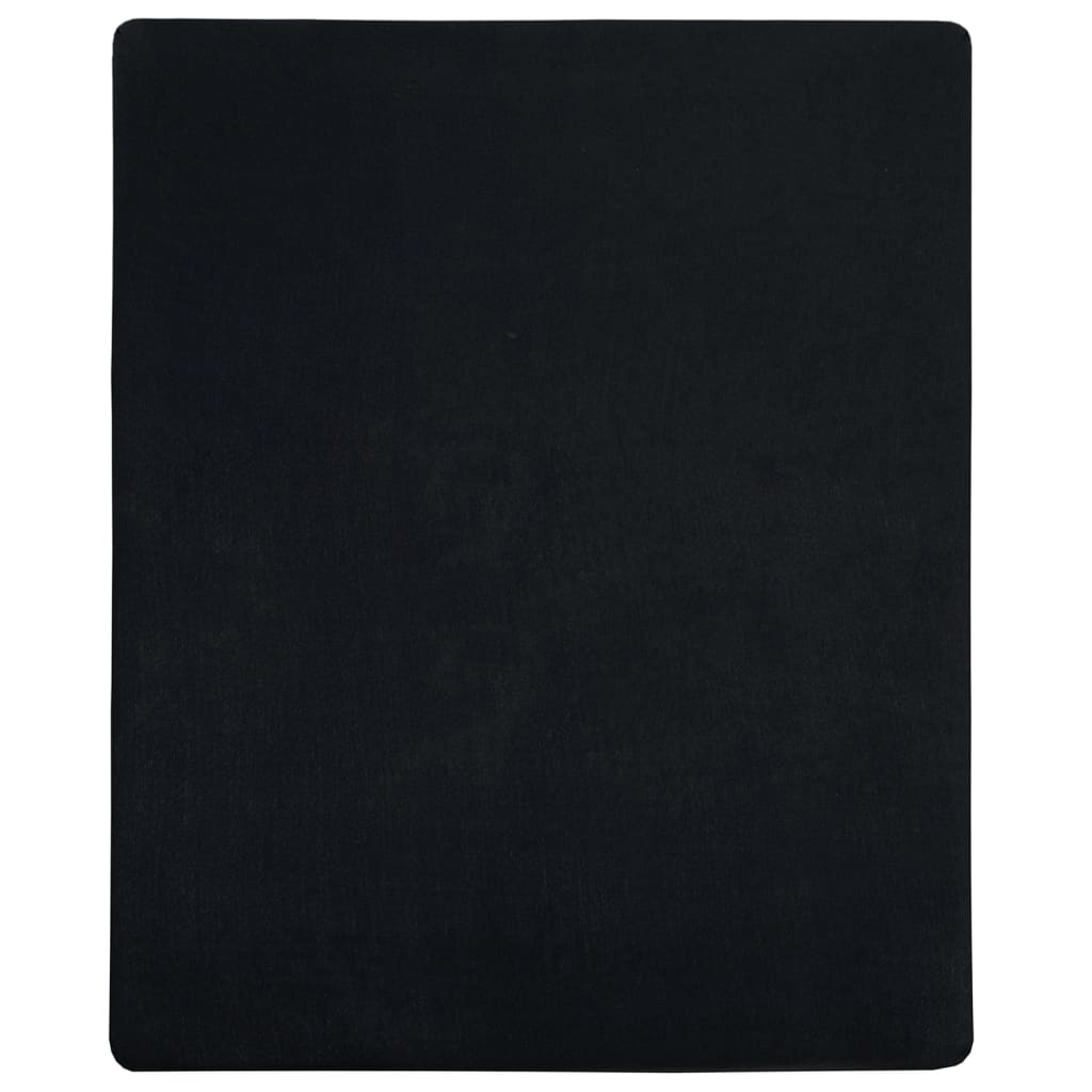 Jersey de hojas ajustadas de Vidaxl 140x200 cm de algodón negro