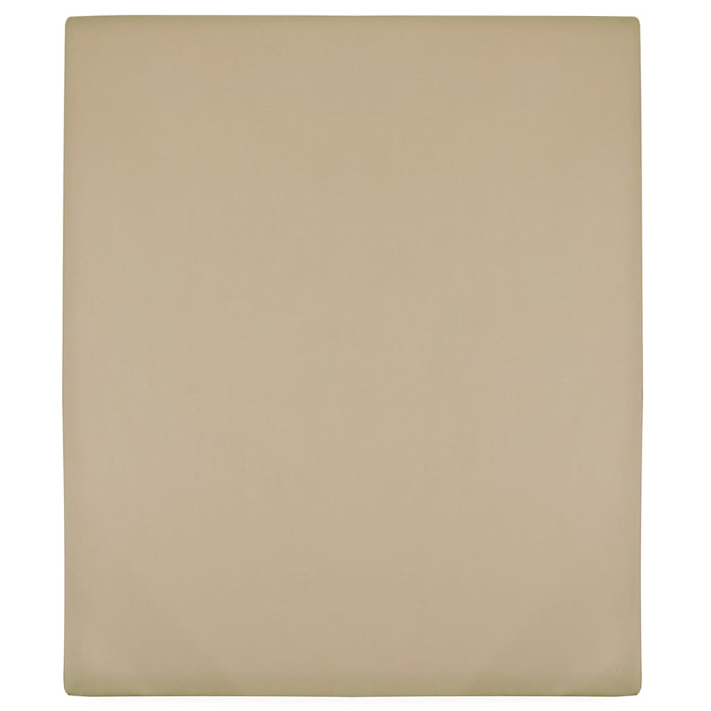 Vidaxl Fitted Sheet Jersey 90x200 cm Cotton Taupe