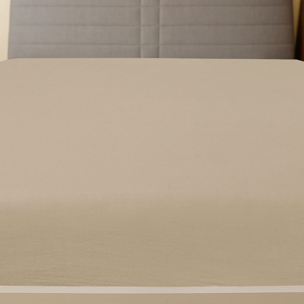 Vidaxl Fitted Sheet Jersey 90x200 cm Cotton Taupe