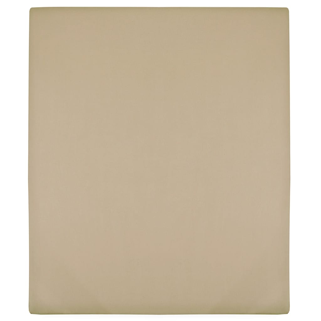 Fogli montati Vidaxl Jersey 2 St 100x200 cm Cotton Taupe