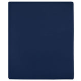 Fogli montati Vidaxl 2 St Jersey 100x200 cm Blu marina di cotone