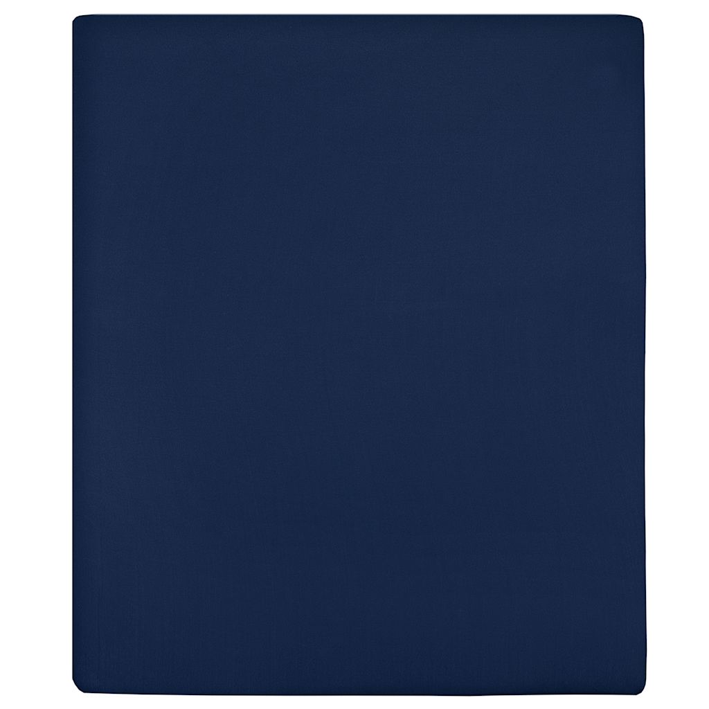 Vidaxl hoeslakens 2 st jersey 100x200 cm katoen marineblauw