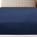 Fogli montati Vidaxl 2 St Jersey 100x200 cm Blu marina di cotone