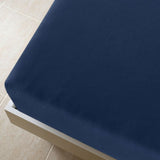 Fogli montati Vidaxl 2 St Jersey 100x200 cm Blu marina di cotone