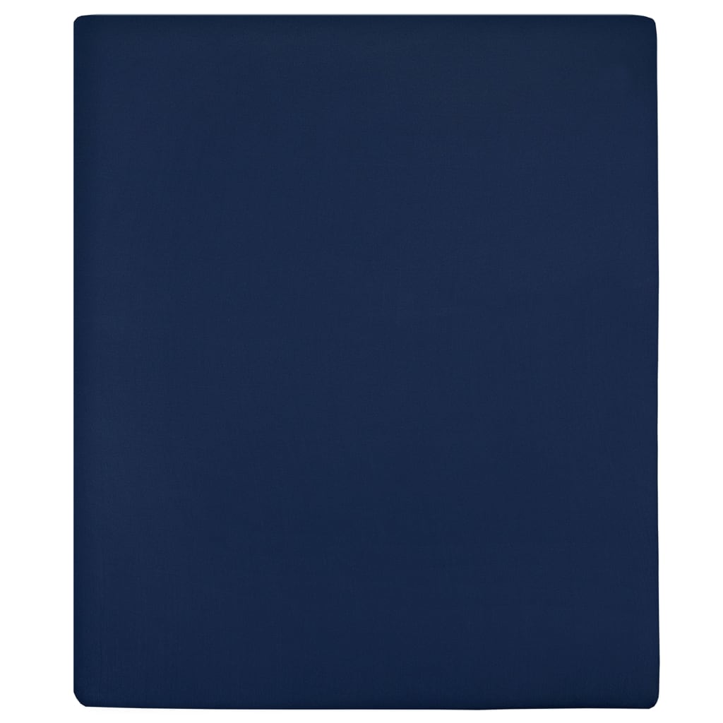 Vidaxl Fitted sheets 2 St Jersey 140x200 cm Cotton Marine blue