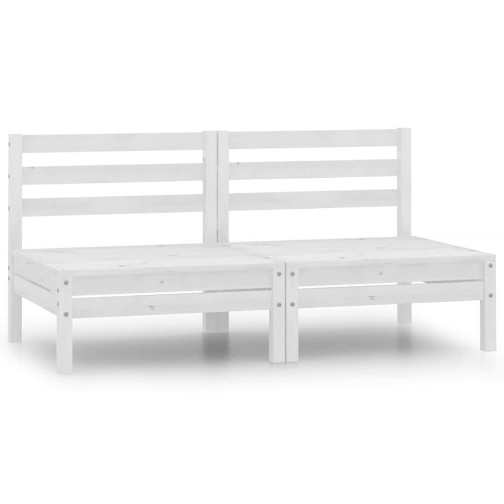 Vidaxl tuinmiddenbanken 2 st massief grenenhout wit