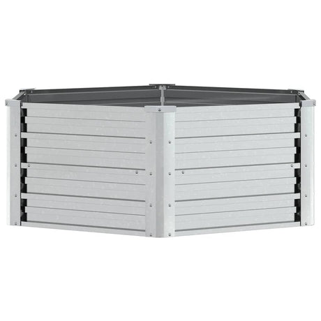 Vidaxl plantenbak verhoogd 129x45 cm gegalvaniseerd staal zilverkleur