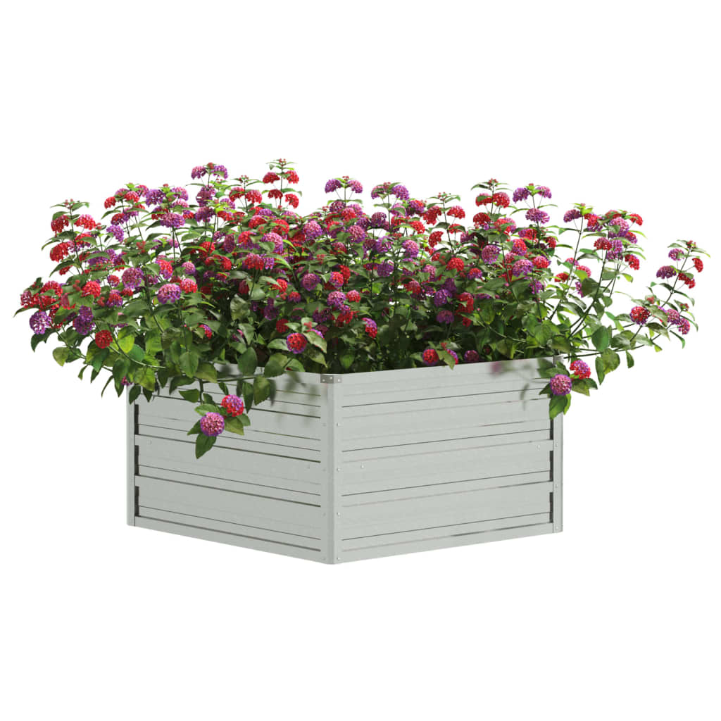 Vidaxl Planter höjde 129x45 cm galvaniserad stål silverfärg