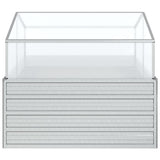 Vidaxl plantenbak met kas verhoogd 100x100x85 cm zilverkleurig