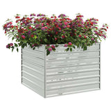Vidaxl plantenbak verhoogd 100x100x77 cm gegalvaniseerd staal zilver