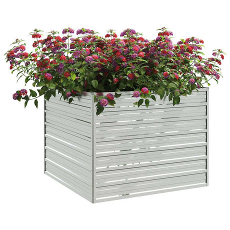 Vidaxl plantenbak verhoogd 100x100x77 cm gegalvaniseerd staal zilver