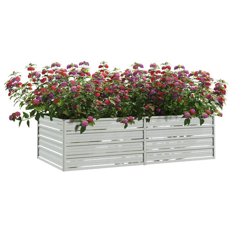 Vidaxl plantenbak verhoogd 160x80x45 cm gegalvaniseerd staal zilver
