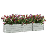 Vidaxl Planter hevet 240x40x45 cm galvanisert stål sølv