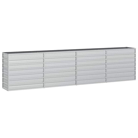 Vidaxl plantenbak verhoogd 320x40x77 cm gegalvaniseerd staal zilver