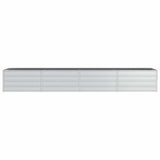 Vidaxl plantenbak verhoogd 320x80x45 cm gegalvaniseerd staal zilver