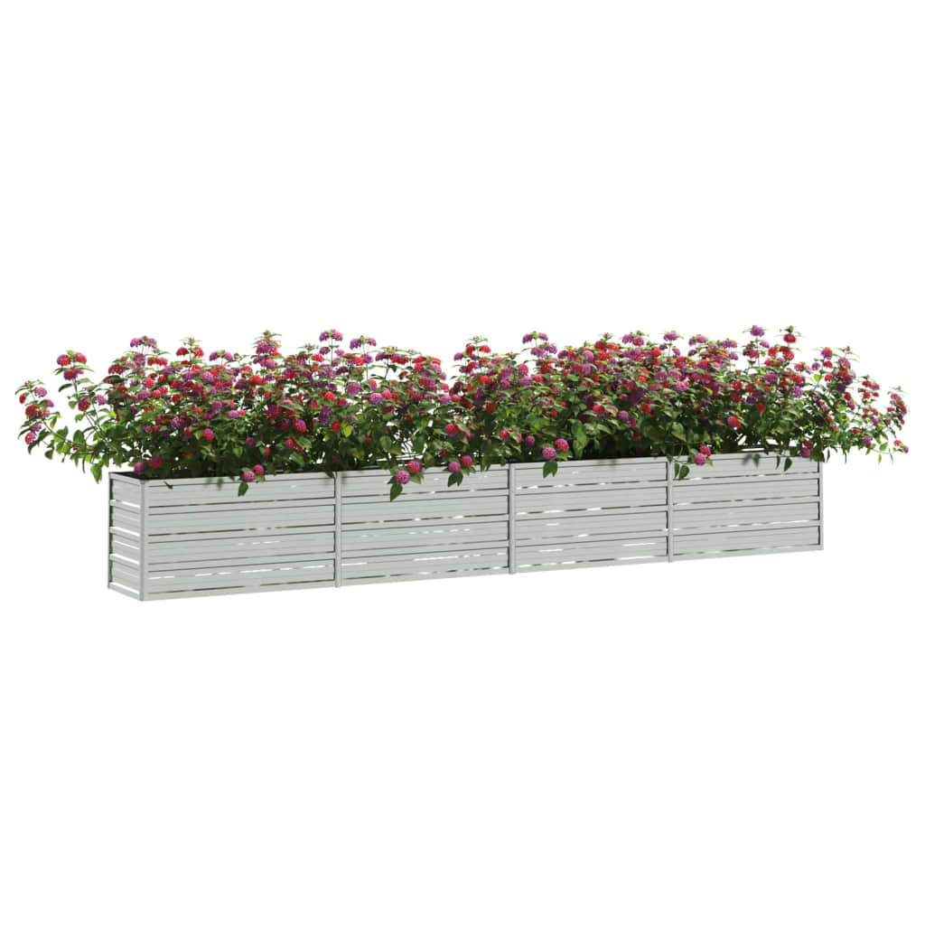 Vidaxl Planter infogad 320x40x45 cm galvaniserat stål silver