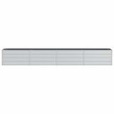 Vidaxl plantenbak verhoogd 320x40x45 cm gegalvaniseerd staal zilver