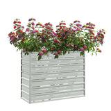 Vidaxl Planter huet 100x40x77 cm galvaniséiert Stol Sëlwer