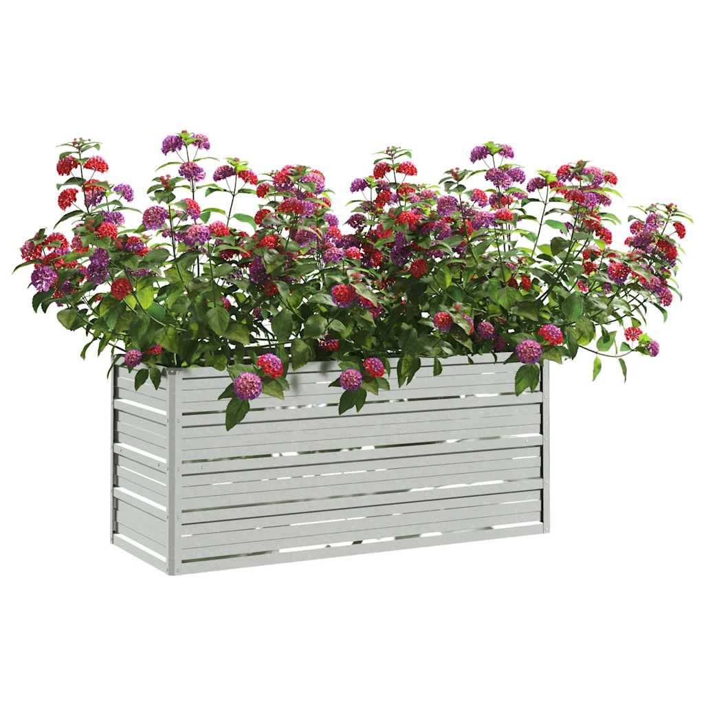 Vidaxl planter hævet 100x40x45 cm galvaniseret stålsølv