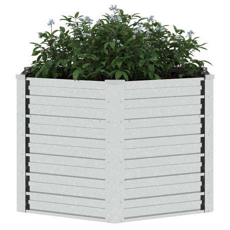 Vidaxl plantenbak verhoogd 129x77 cm gegalvaniseerd staal zilverkleur