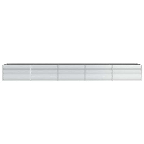 Vidaxl plantenbak verhoogd 400x80x45 cm gegalvaniseerd staal zilver