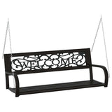 Vidaxl schommelbank 125 cm staal en kunststof zwart