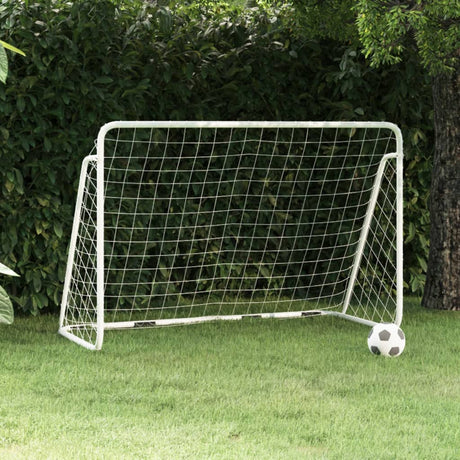 Vidaxl voetbaldoel met net 180x90x120 cm staal wit