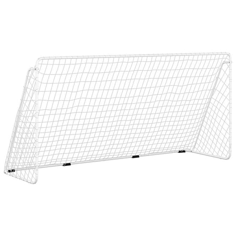 Vidaxl voetbaldoel met net 366x122x182 cm staal wit