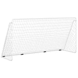 Objectif de football Vidaxl avec net 366x122x182 cm en acier blanc