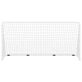 Vidaxl voetbaldoel met net 366x122x182 cm staal wit