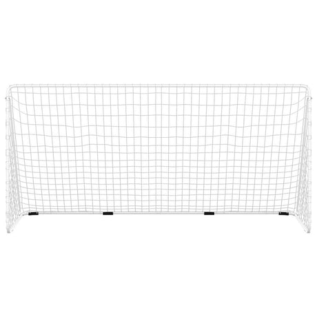 Vidaxl voetbaldoel met net 366x122x182 cm staal wit