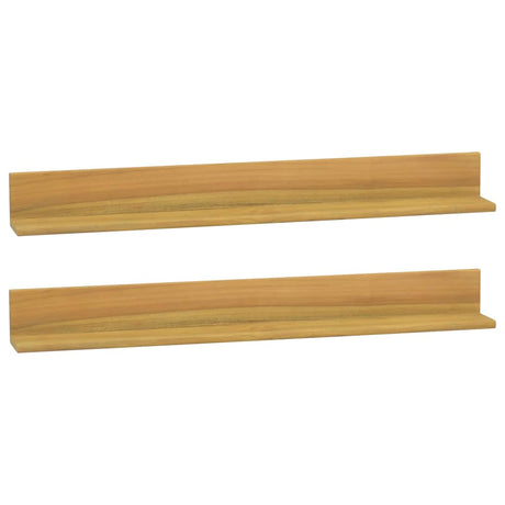 Vidaxl wandschappen 2 st 90x10x10 cm massief teakhout