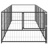 Vidaxl Hond Kennel 5 m² Stitlack schwaarz