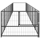 Bidaxl hund kennel 8 m² stål svart