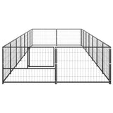 Vidaxl chien Kennel 14 m² en acier noir