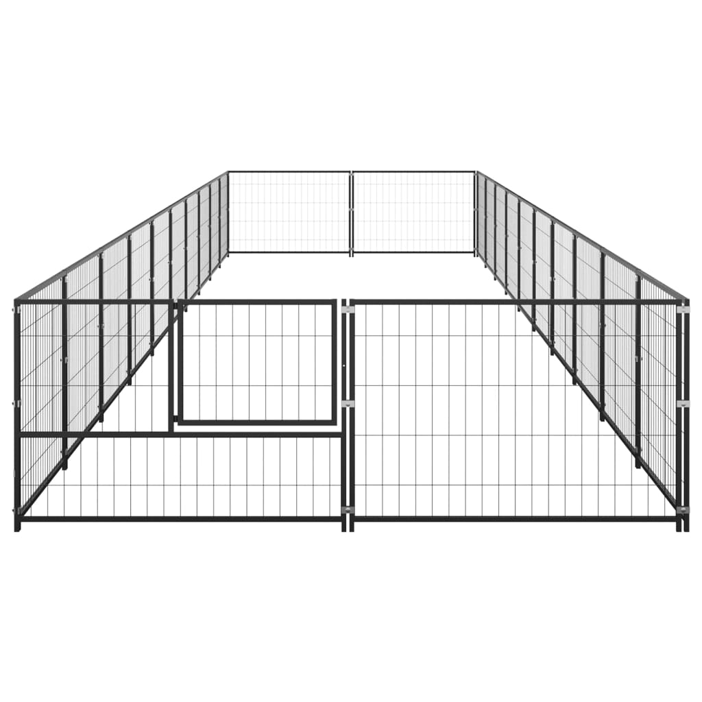 VidaXL Hondenkennel 20 m² staal zwart