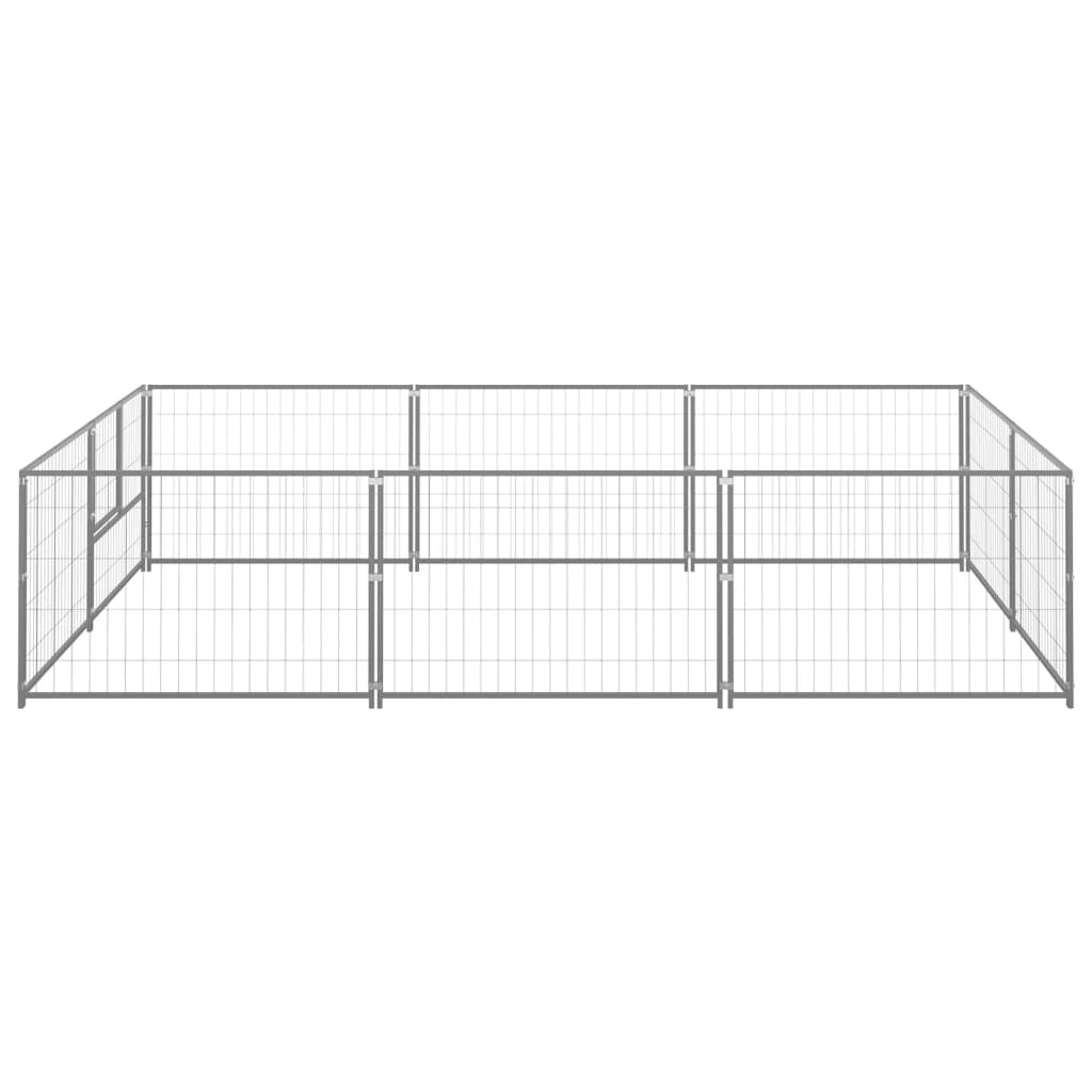 Vidaxl hund kennel 6 m² stål silverfärgad