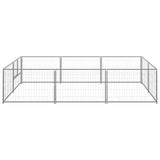 Vidaxl hund kennel 6 m² stål silverfärgad