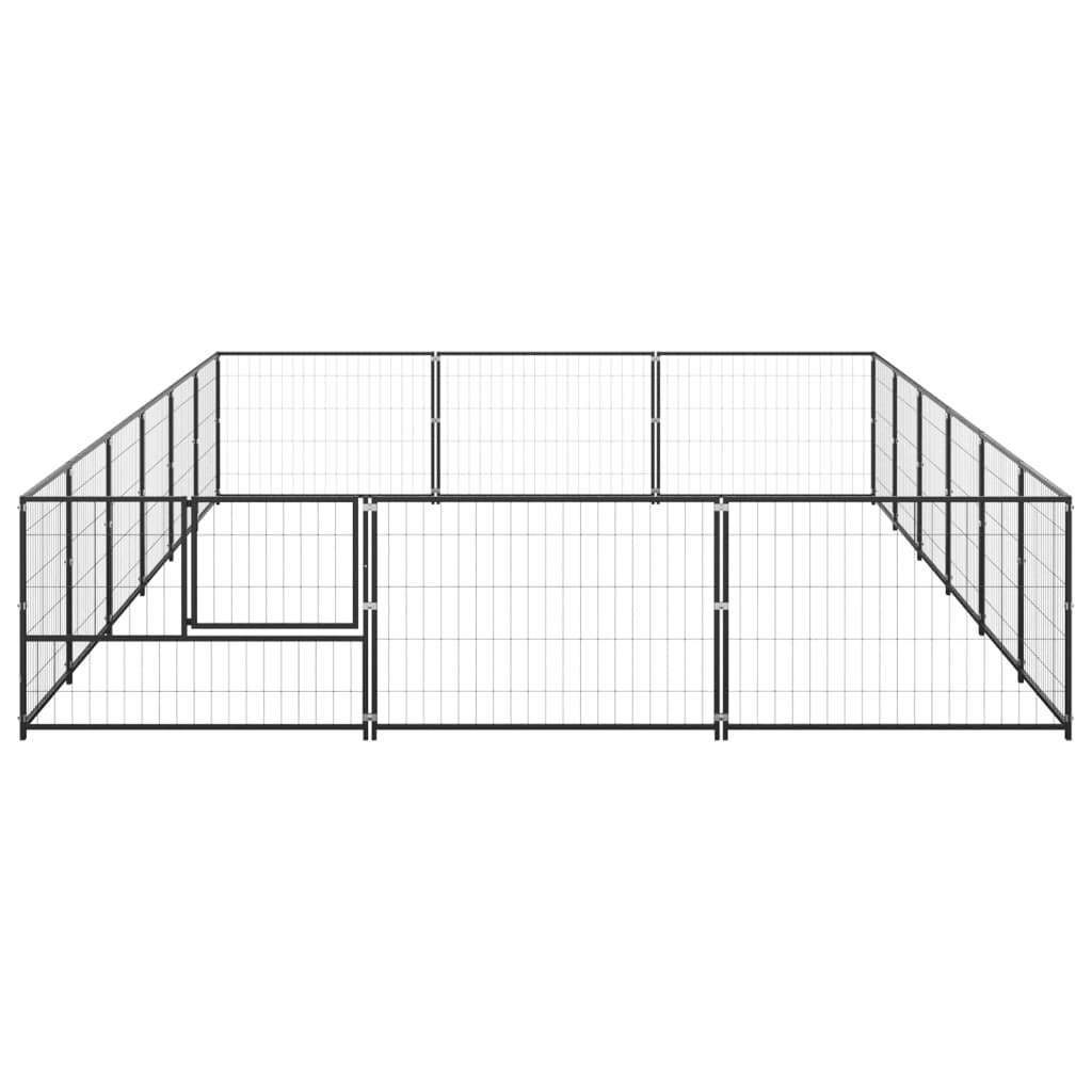 Vidaxl Hond Kennel 18 m² Stat Black