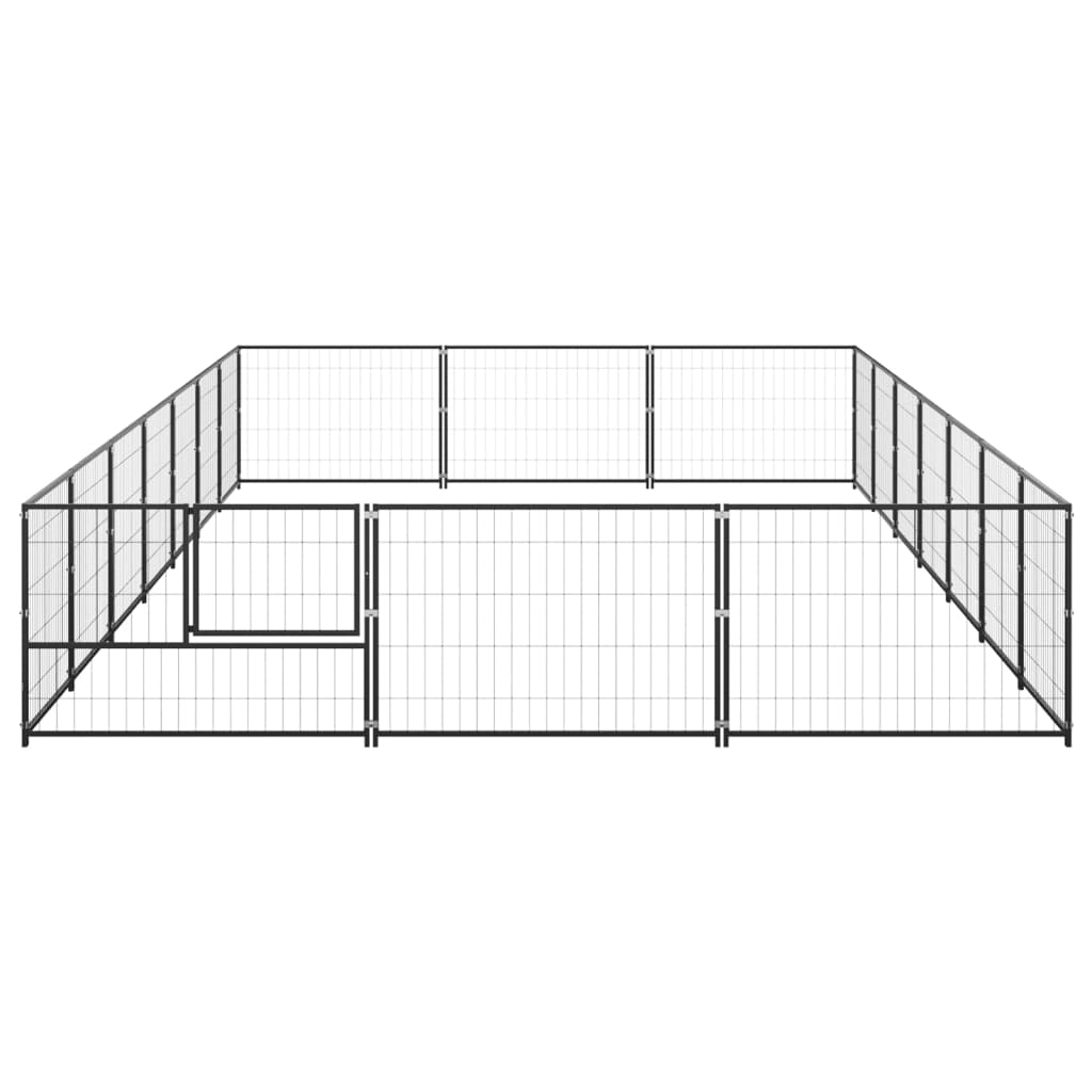 Vidaxl Hond Kennel 21 m² Stat Black