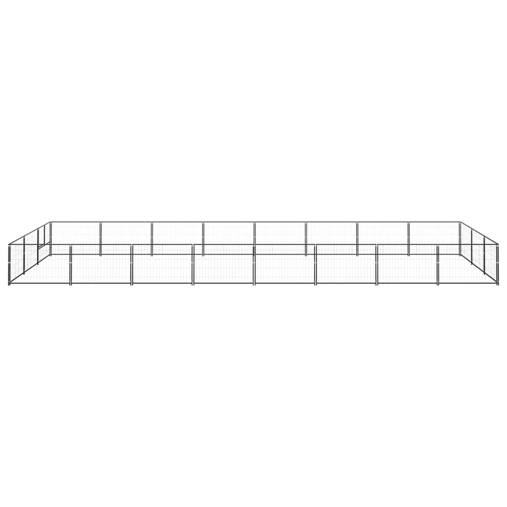 VidaXL Hondenkennel 24 m² staal zwart