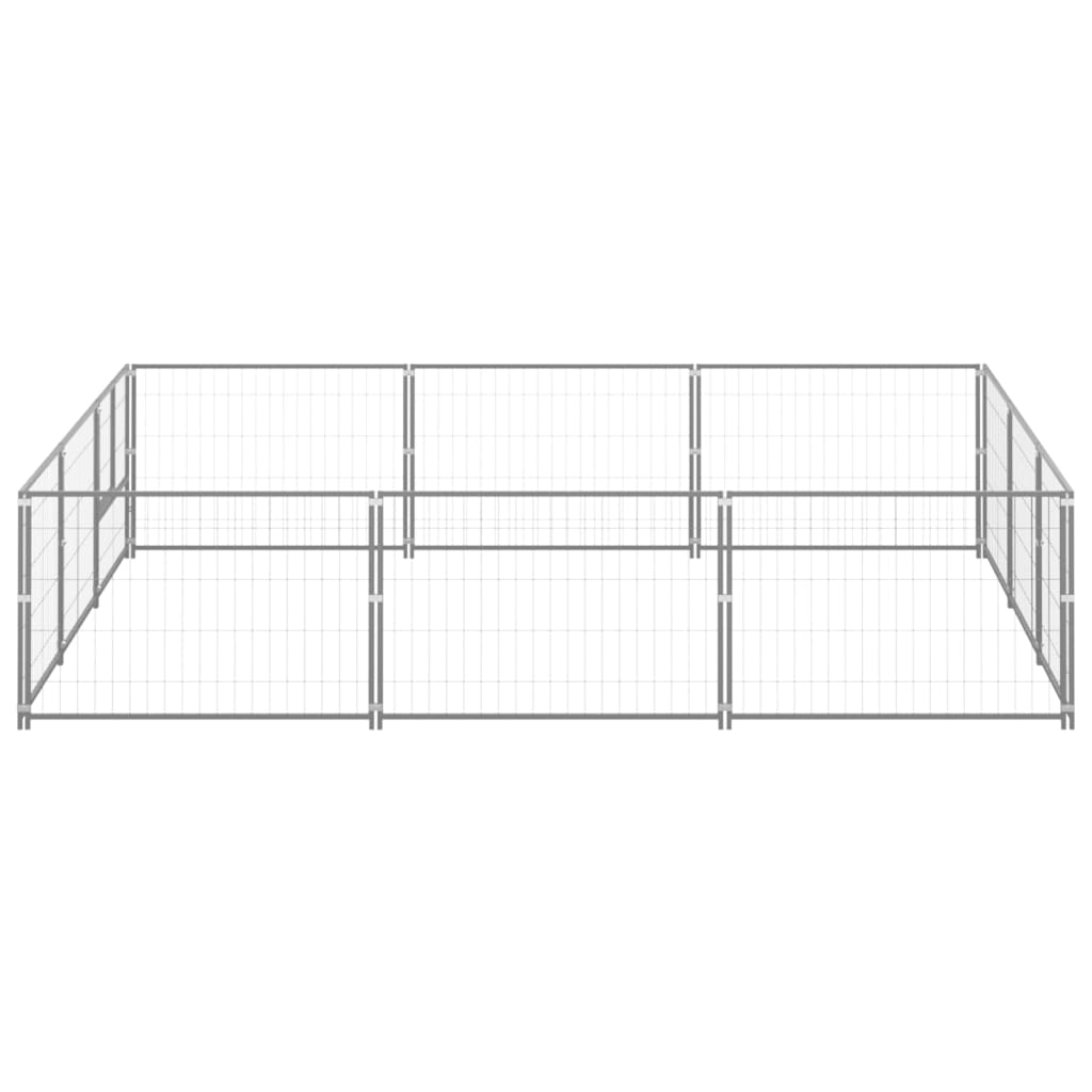 Vidaxl Hond Kennel 9 m² Stol Sëlwer faarweg