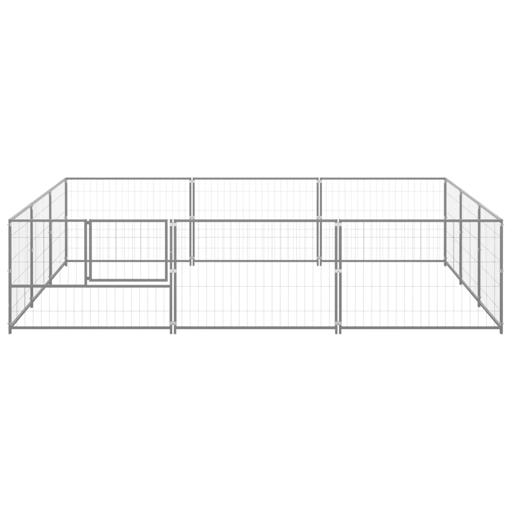 Vidaxl Hond Kennel 9 m² Stol Sëlwer faarweg